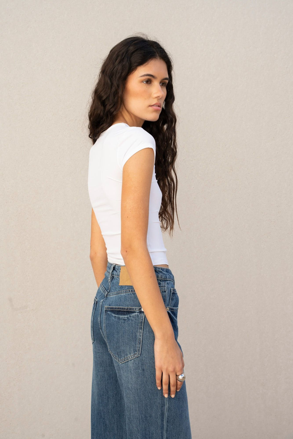 JEANS TURN UP WIDE LEG