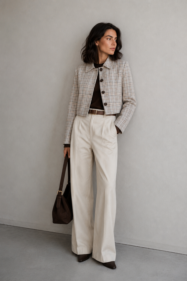 CHAQUETA CROPPED CUADROS