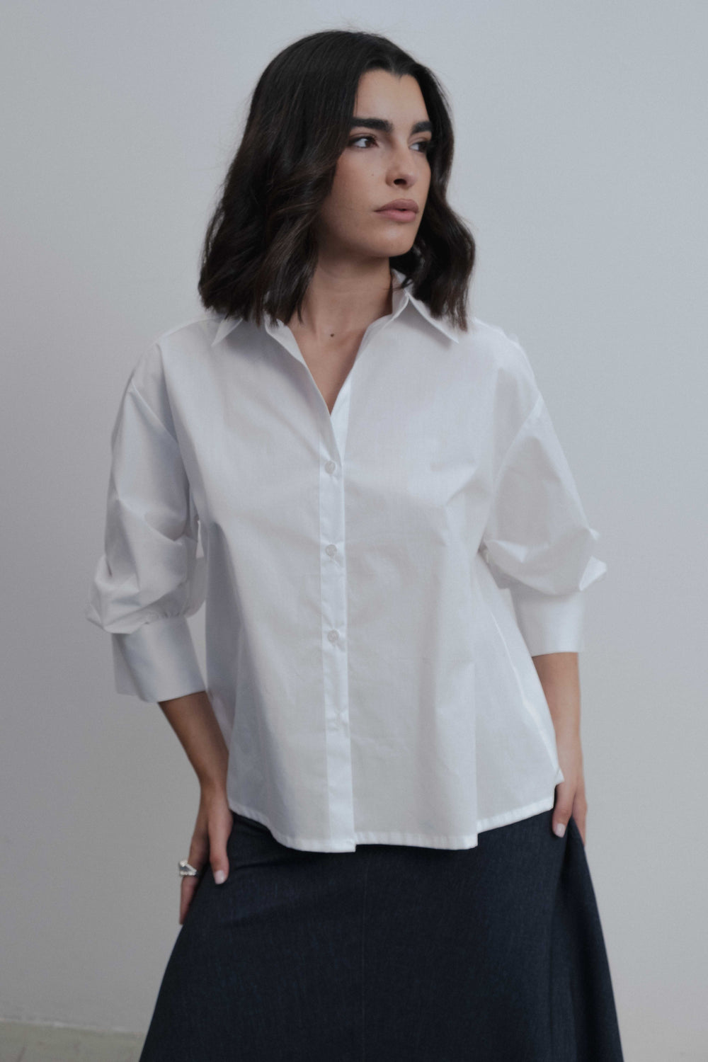 CAMISA MANGA ABULLONADA
